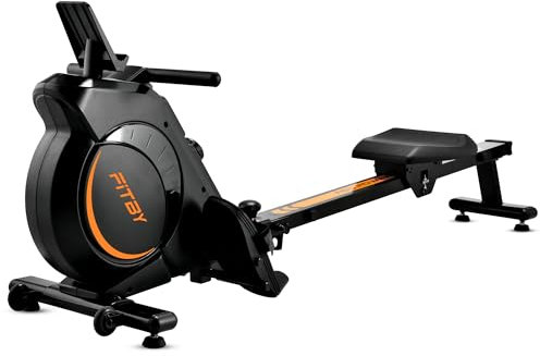 Fitby Rameur Musculation D'appartement - 16 Niveaux de Résistance - Rameur Magnétique Silencieux - Écran LCD (Miles) - Capacité Maximale 150KG - Noir