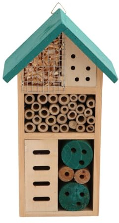 MagiDeal Wooden Hotel Butterfly Bee Shelter Shelter Gifts Beees Habitat Ladybug Patio Wooden Bee Ornament