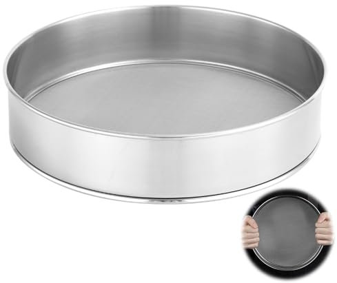 DAJASD Setaccio Farina, Setaccio da Cucina da 20 cm, Acciaio Inossidabile Setaccio 150 Maglie, Farina Setaccio Rotondo in Acciaio, per Cucina, Cottura, Forno, Pasticceria, Ristorante