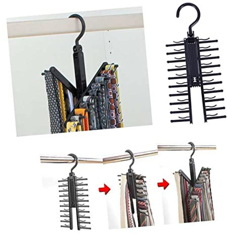 HYTROVE Appendiabiti Multifunzionale per Cravatte 2 Pezzi Grucce Gancio in Metallo Portacravatte Robusto e Leggero per Cinture e Sciarpe Organizer per Armadio