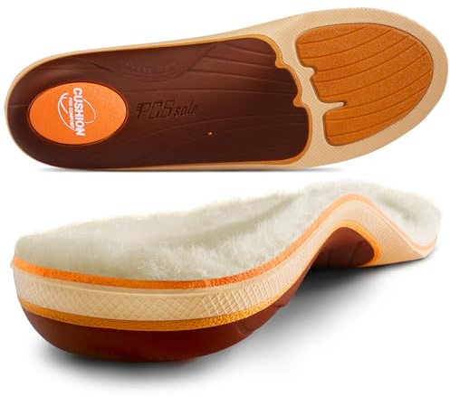 PCSsole Orthotic Insoles Men Women- 220+lbs Heavy Duty High Arch Support Inserts with Comfort Cushion Flat Feet Insoles for Arch Pain - Heel Pain -Work Boot Shoe Insole