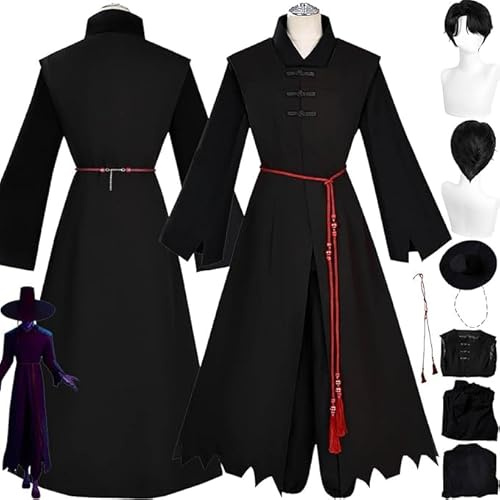 Anime K Saja Boys Jinu Cosplay Costume Vestito Gioco di Ruolo Uniforme Set Completo Halloween Festa Carnevale Dress Up Suit con Parrucca per Uomini (Nero, L)