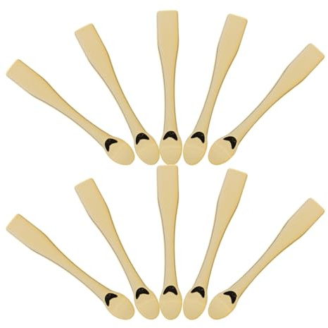 Healifty 10 Cucharas para Cosméticos Faciales ABS Cucharas para Crema de Ojos y Facial Tamaño Pequeño Color Blanco Ideales para Viaje y Aplicación