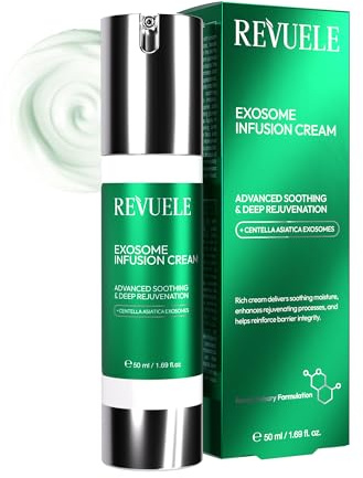 REVUELE Exosome Infusion Crème Visage Régénérante – Avec Exosomes de Centella, Hydratante, Renforce la Barrière Cutanée, Améliore Élasticté et Luminosité, Réduit Irritations et Peau Fatiguée, 50 ml