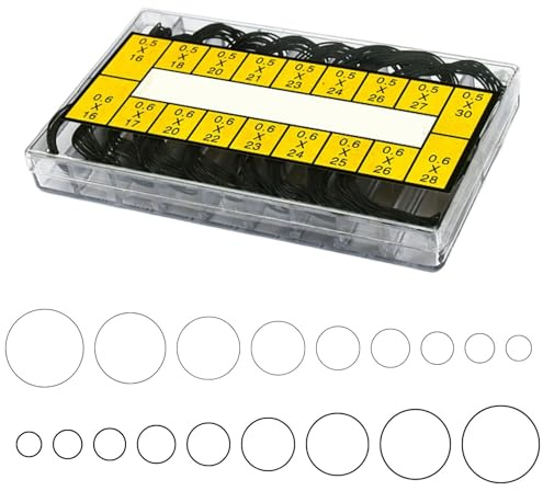 EVBOTGEE - Juego de 200 Juntas para Reloj, Juntas tóricas, Sellos de Goma para Tapas traseras, Juntas tóricas Impermeables de 16-30 mm, Juego de Juntas para relojeros y Accesorios de re