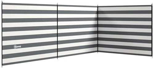 Outsunny Windschutz Camping Sichtschutz Für Strand 540 x 150 cm Grau+Weiß