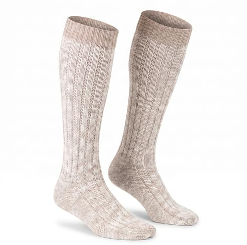 Chaussettes Oktoberfest pour homme, tenue Oktoberfest, chaussettes tricotées beiges au design classique, chaussettes traditionnelles pour homme, costume bavarois, taille unique