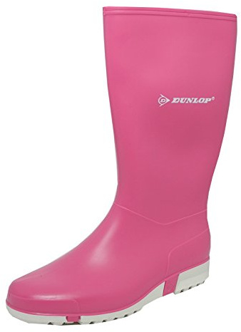 DUNLOP Ladies Womens Pink Wellies Sport Rubber Wellington Calf Boots Size 6