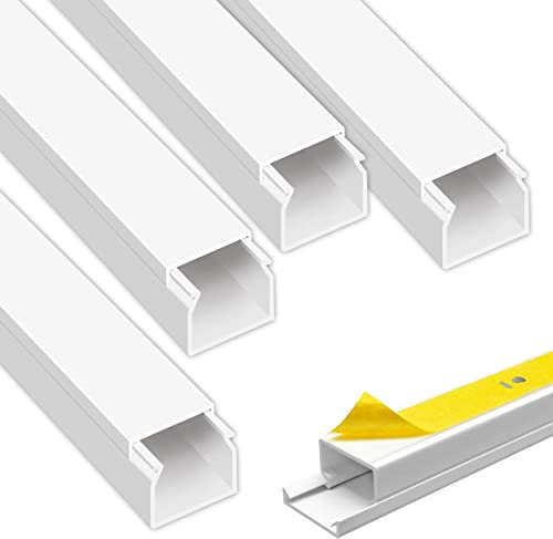 ARLI Kabelkanal 25x25 mm Weiß – 4m selbstklebend & schraubbar Installationskanal IP40 PVC mit Bodenlochung Universal Kabel Kanal