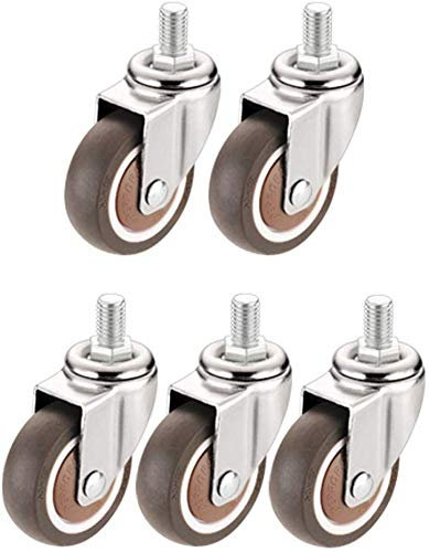 CLQya Castors 5 Times; Rollen für Bürostühle M10 mit leisem Gummigewinde, Computerspielstuhl, Ersatzrollen für universelle Schwenkmöbel, 1,5 Zoll, 2 Zoll, 200 kg für Boden