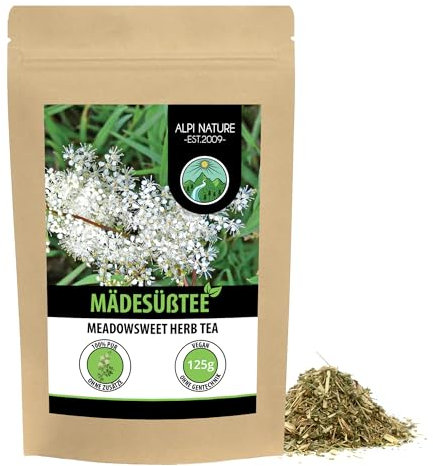Alpi Nature Mädesüß Tee 125g, Mädesüß Kraut geschnitten, Kräutertee, Mädesüss Tee, Mädesüßtee