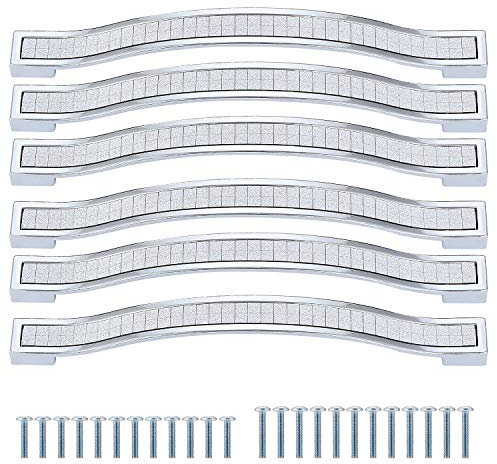 TsunNee - 6 maniglie per armadietti con strass scintillanti, moderne, per ante di mobili e cassetti, distanza tra i fori: 160 mm