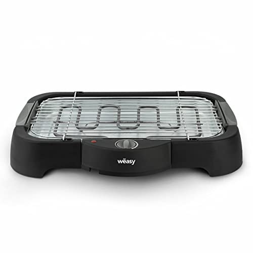 Wëasy Barbecue Electrique BBQ GBE40, Grill de Table Multifonction, Utilisation Intérieur/Extérieur, Thermostat Réglable, Viande Légumes Poisson, Nettoyage facile, compatible Lave-vaisselle