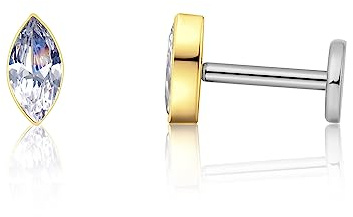 limerencia 18G Titanio Tragus Piercing, 2 Pezzi Medico Labbro Piercing Labret Plug Press Fit Senza Fili Ipoallergenico Helix Piercing Orecchio per Lingua Sopracciglio Labbro Septum Naso Piercing