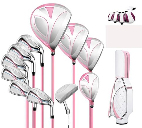 Golfschläger-Set, komplettes Golfschläger-Set for Damen, Golf-Lern-Trainingsset, Carbon-Legierung, 11 Schläger + 1 Balltasche for die rechte Hand