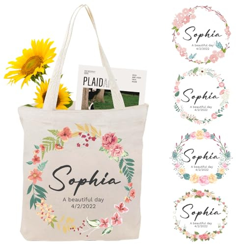 YINYIFANS Sac En Toile Personnalisé Pour La Fête Des Mères,Sac Coton Cabas Réutilisable, Pour Maman,Demoiselles D'honneur,Amis,Cadeaux Pour Le Développement De L'esprit D'équipe (Style A)