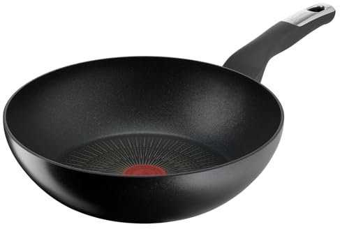 Lagostina Intensive Pro, Wok Antiaderente 28 cm, Rivestimento Titanio Antigraffio, Cottura Rapida e Uniforme, Tecnologia Thermo-Signal, Wok Adatto a Tutte le Fonti di Calore Inclusa Induzione