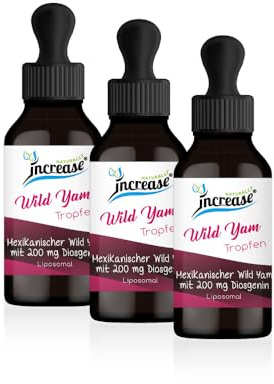 Nimm 3, zahl 2 Aktion Liposomale Wild Yam Tropfen hochdosiert - 2000mg Wild Yam pro Tag (180.000mg in 3 Flaschen) - Mexikanischer - MCT Öl C8 & C10