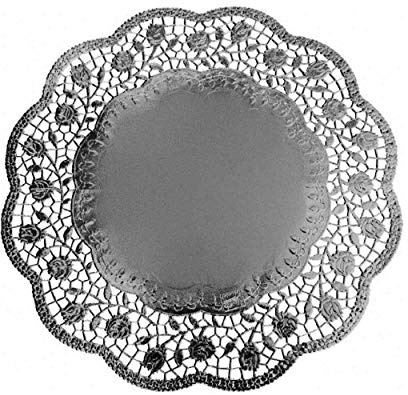 VEPATIM 8 punte decorative per torte rotonde, color argento, Ø 36 cm