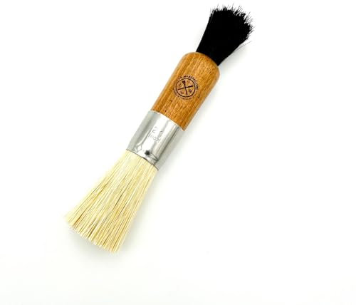 Spazzola double face per funghi e verdure, fibre naturali, manico in legno di faggio