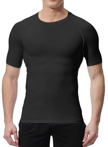 NuCamper Camiseta De Compresión para Hombre, Camisetas Cortas De Compresión para Hombre,Camisetas De Running de Capa Base de Secado Rápido para Gimnasia, Deportes, Fitness, Entrenamiento y Ciclismo