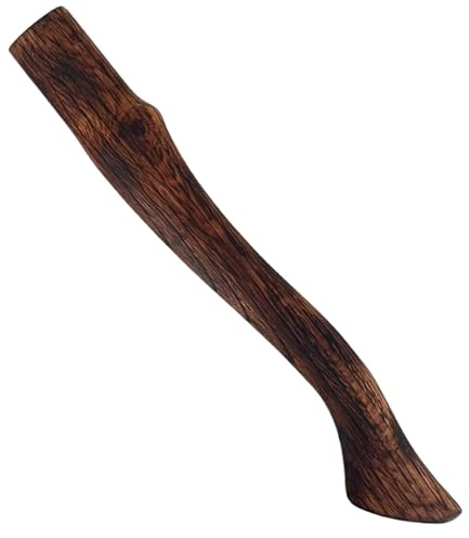 Yeory Axe Handle Beech Wood 14.6in Long Ax Handle Replacement Carbonized Hatchet with Curved End Smooth Resistant Axe Handles, Ax Replacement