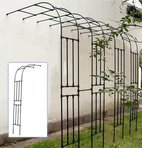 Grande arche de jardin en métal de 240 cm pour plantes grimpantes et décoration - Support de plantes d'extérieur - Élégante colonne de roses (240 x 240 cm)