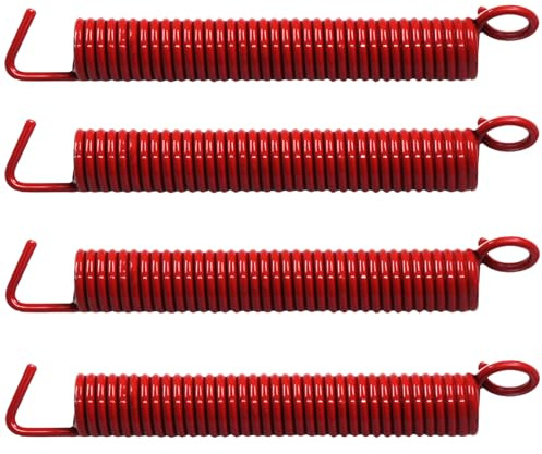 BokWin Ljudlösa Tremolo-fjädrar 4-pack – Tremolo Bridge spänningsfjäder för Fender Strat/ST/Stratocaster elgitarr med smidig drift | Reservdel (röd)