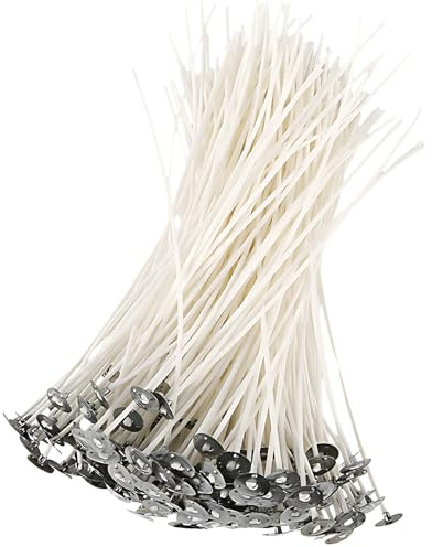 Candle Wicks, 200 Pcs 10cm Pre-Waxed Cotton Wicks for Candle Making, Suitable for Soy, Paraffin, Palm and Scented Wax Blends, Ideal for DIY Candle Projects in Various Containers