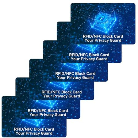 Cokoozoo RFID Blocker Cards 6PCS – Blue Contactless Credit Card Protectors, Anti-Skimming Wallet Shield, Secure Bank Card RFID Protection, Safe & Durable Card Security Sleeves