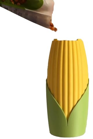 Eoixuqba Dispensador de frutos secos, dispensador de aperitivos portátil en forma de maíz, contenedor reutilizable para comedor, hogar, cocina, aula, viajes, escritorio, despensa, fiesta