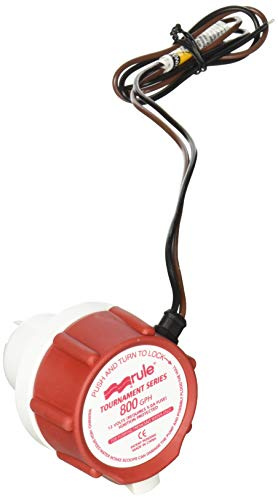 Rule 46DR Replacement Motor - 800 GPH Livewell/Baitwell Pump - 12V Water-Cooled Motor with Stainless Steel Shaft - Easy Snap-In Cartridge for Tournament Series Livewell Pump
