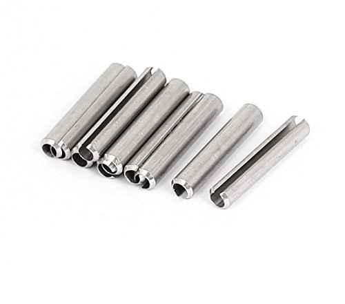 sourcingmap Goupille à Ressort Fendue M5 x 30 mm en acier inoxydable 304 Rouleau Cheville broche Argenté 10pcs