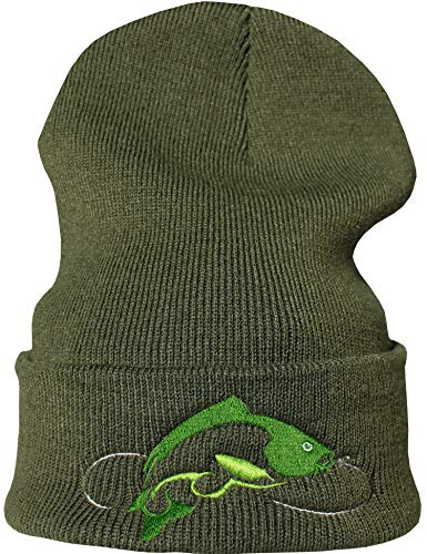 Berretto: Carpa - Pesce - Pescatore/Berretto di Lana/Berretto Invernale/Beanie/Berretto/Cappello/Berretto Marina/Unisex/Berretto Sci/Berretto Ricamo/Hip Hop/Regalo Pescatore