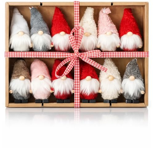 COM-FOUR® 12x Premium Weihnachtsmann-Anhänger für den Weihnachtsbaum, bezaubernde Christbaum-Figuren als Baumbehang, Weihnachtsschmuck oder Geschenk-Anhänger