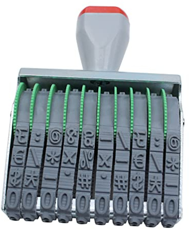 XIUXLI 11 Digits Rubber Number Stamps 0-9 Business Stamps Office Stamps Logo Stamp Date Stamp Adjustable Multi- Functional Creative Symbol Rolling Wheel Stamp Personalized Custom Custom Stamps