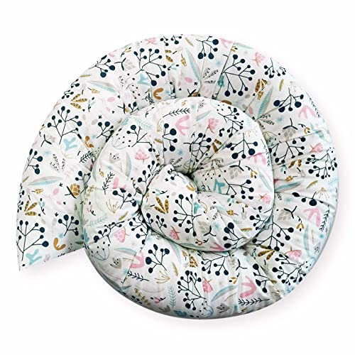 Bebeloo Bettschlange Bettkissen Seitenschläferkissen Nackenrolle Schlafkissen Kuschelschlange Stillkissen Zierkissen Zugluftstopper Body Pillow Baumwolle (Vogelbeere, 180 cm)