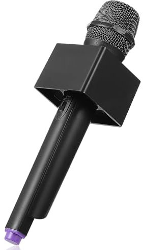 STOBOK Childrens Toys Pretend Microphone with Stand Fake Microphone Prop with Square Cube Interview Mic for Karaoke Fun Stage Kids Toys