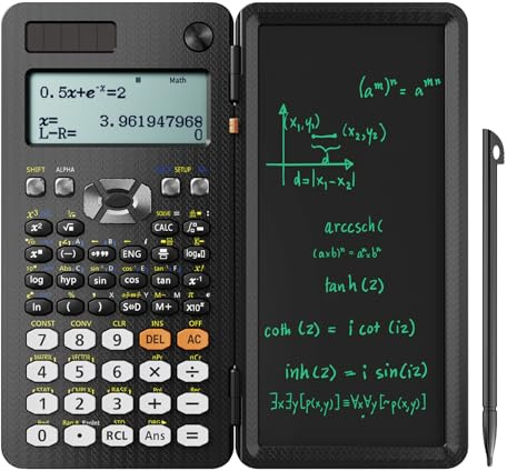 NEWYES 991ES Wissenschaftlicher Taschenrechner mit Notizblock und Stift- 417 Funktionen, Solar und Batterie Dual Stromversorgung, Ideal für Gymnasiasten, Studenten, Lehrer& Ingenieure