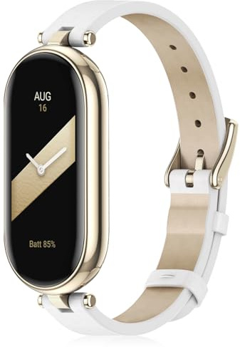 Xisair Ersättningsarmband för Xiaomi Band 8/9/10 läderband, lätt, mjukt och bekvämt armband smarta klocktillbehör Miband 10 och 9 och 8 armband