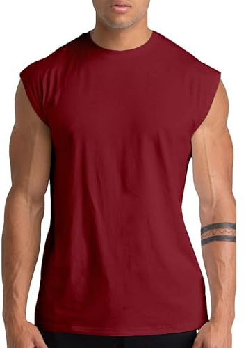 Holure Paquete de 1 o 3 o 5 camisetas sin mangas para hombre, para gimnasio, entrenamiento, musculación, culturismo, Rojo -, Medium