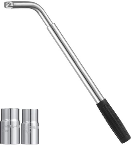 Knpwer Teleskop Radmuttern Schlüssel Set 1/2 Zoll, Ausziehbar 30-45 cm,Teleskop Steckschlüssel für Auto Van Truck Reservereifen Breakdown Notfall Tools