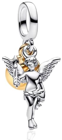 NUNUYAYA Charm Bead Ciondolo in Argento Sterling 925 Angel Cupid's Arrow Charm con Cubic Zirconia Pendenti Compatibile con Braccialetti e Collane europei,Compleanno di Natale Perline per Donne