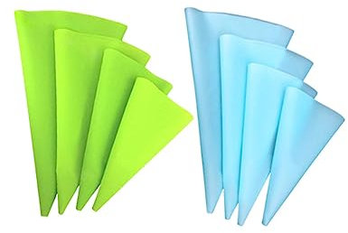 Cabilock Set Di 8 Sacchetti Per Decorare Torte in Silicone 4 Misure Kit Per Sacchetti Da Leggeri Per Decorazioni Da Forno