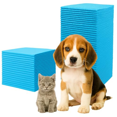 Ale-commerce Valpträningsmattor 60x90 cm 50-Pack Hundträningspads 6-Lagers Superabsorberande Engångs Underlägg Snabbtorkande Läckageskydd För Valpar Små Hundar Och Seniorhundar