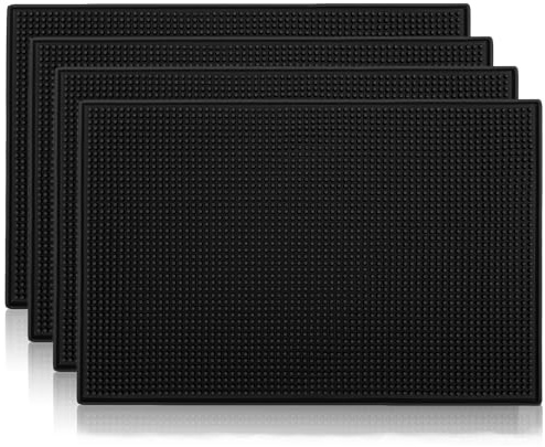 4 tappetini da bar per controsoffitto, 45 x 30 cm, in PVC, per asciugare il caffè, antiscivolo, impermeabile, durevole, per baristi, per la cucina, per animali domestici e caffè