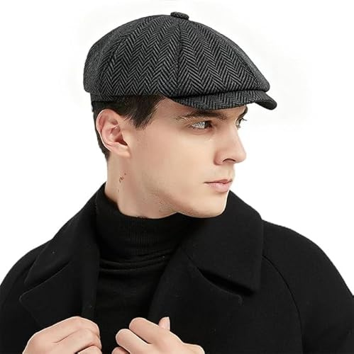 Charmylo Gorra Boina Vintage Hombre Otoño Invierno con Visera