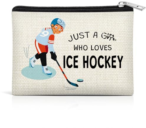 Ice Hockey Gifts for Hockeys Lover Coin Purse Ice Hockey Player Gifts for Coach Funny Sports Themed Gift Coin Pouch Christmas Birthday Present for Sport Lover Players Teammate Daughter Coaches
