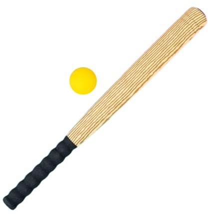 wueiooskj Set di mazze da baseball leggere e lisce per bambini, con venature del legno, facili da impugnare, per allenamento sportivo dei bambini. Set di mazze da baseball in EVA