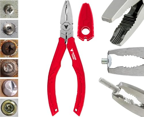 VAMPLIERS 6.25 Stripped Screw Extractor Pliers. Made in Japan. Time-Saving Screw Removal Tool Quickly Extracts Rusted, Stuck, Damaged Screws & Fasteners.